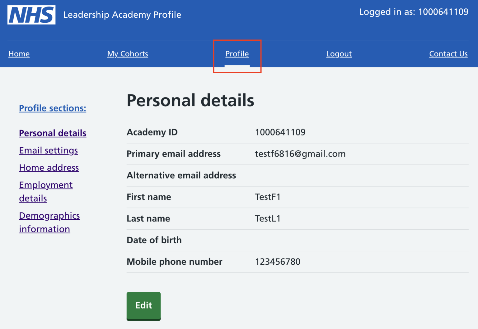 Profile System User Guide – Support